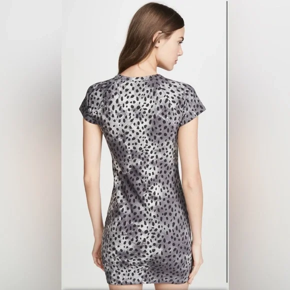 SOLD - Monrow Grey Tye-Dye Cheetah Print T-Shirt Dress - NWT (S) - Picture 4 of 5